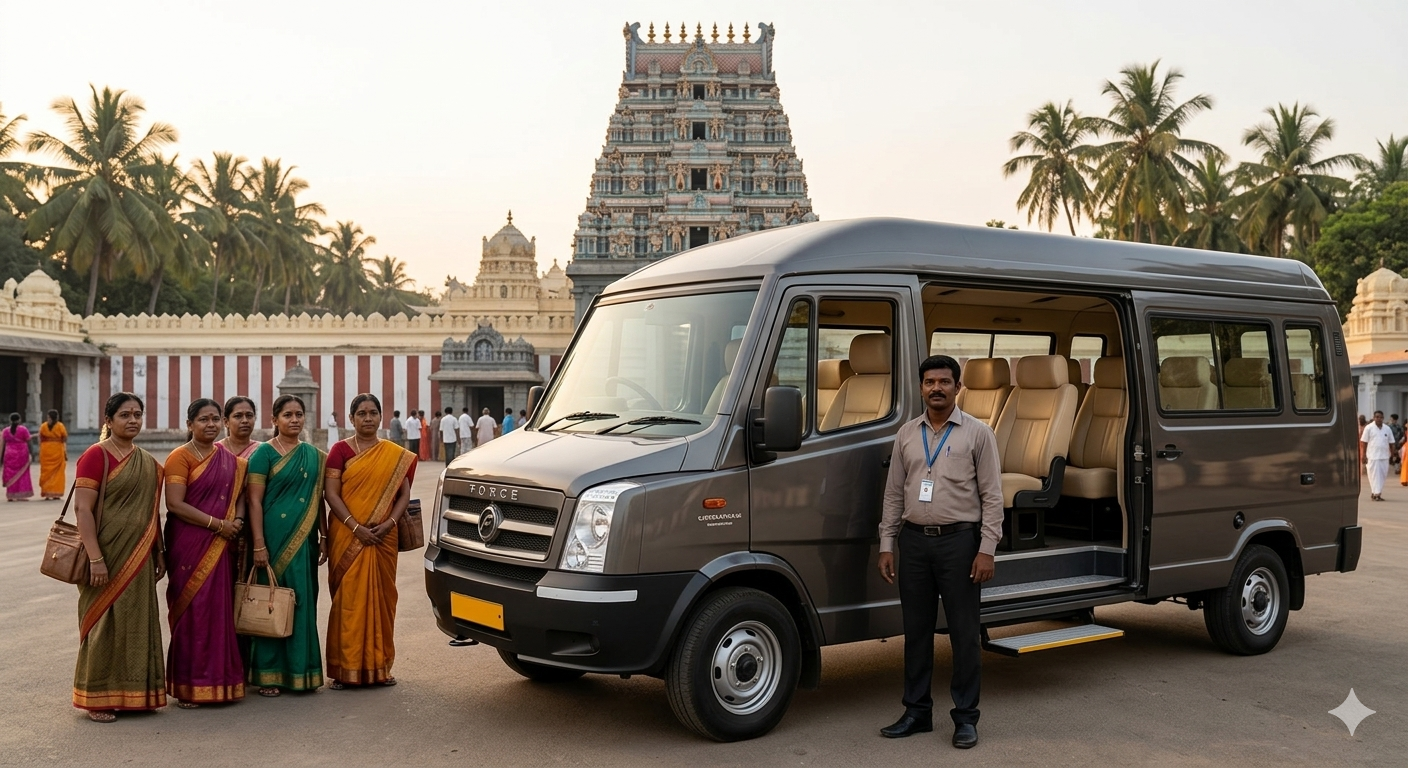 Urbania van for senior citizens pilgrimage Chennai